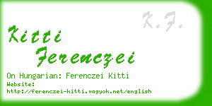 kitti ferenczei business card